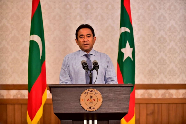 maldivian president abdulla yameen speaks as he gives a statement at president office in male maldives september 24 2018 photo reuters maldivian president abdulla yameen speaks as he gives a statement at president office in male maldives september 24 2018 photo reuters