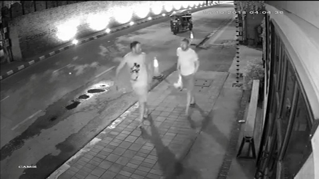 tourists leave after spray painting graffiti on a wall near tha phae gate the main entrance to the old town in chiang rai thailand october 18 2018 in this still image taken from a cctv footage obtained from social media photo reuters tourists leave after spray painting graffiti on a wall near tha phae gate the main entrance to the old town in chiang rai thailand october 18 2018 in this still image taken from a cctv footage obtained from social media photo reuters
