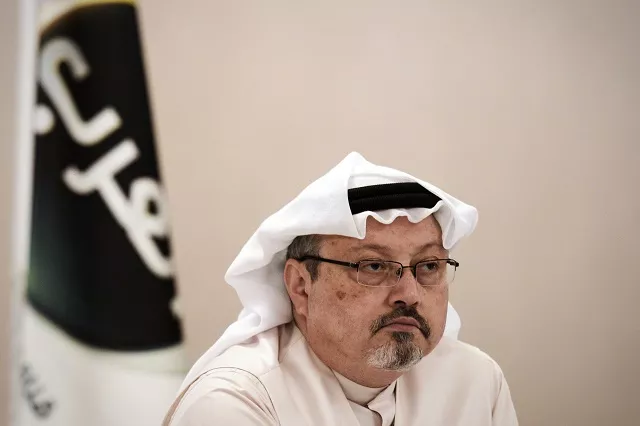 in this photo taken on december 15 2014 general manager of alarab tv jamal khashoggi looks on durina a press conference in the bahraini capital manama photo afp in this photo taken on december 15 2014 general manager of alarab tv jamal khashoggi looks on durina a press conference in the bahraini capital manama photo afp
