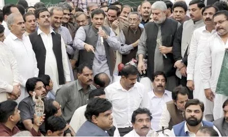 leader of opposition in punjab hamza shehbaz during a protest outside punjab assembly in lahore photo inp leader of opposition in punjab hamza shehbaz during a protest outside punjab assembly in lahore photo inp