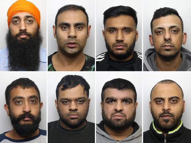 the defendants amere dhaliwal irfan ahmed zahid hassan mohammed kammer mohammed rizwan aslam abdul rehman raj singh barsran nahman mohammed photo west yorkshire police