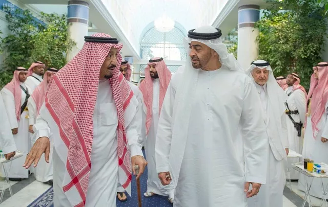 saudi arabia 039 s king salman bin abdulaziz al saud l chats with abu dhabi crown prince sheikh mohammed bin zayed al nahyan in jeddah saudi arabia june 2 2017 saudi press agency handout via reuters saudi arabia 039 s king salman bin abdulaziz al saud l chats with abu dhabi crown prince sheikh mohammed bin zayed al nahyan in jeddah saudi arabia june 2 2017 saudi press agency handout via reuters