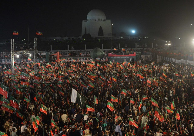 a pakistan tehreek e insaaf rally in karachi on july 22 2018 photo afp