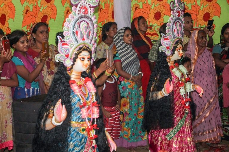 hindu refugees from myanmar gather to celebrate the durga puja festival at the kutapalong refugee camp in southern bangladesh photo afp