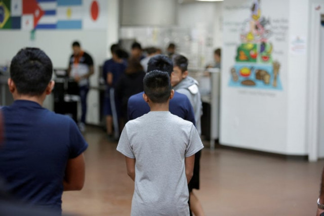 occupants at an immigrant shelter for unaccompanied minors photo reuters