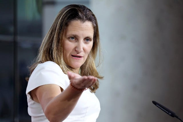 canadian foreign minister chrystia freeland takes part in a news conference at the embassy of canada in washington photo reuters canadian foreign minister chrystia freeland takes part in a news conference at the embassy of canada in washington photo reuters
