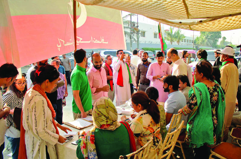 voters trickled down at the polling stations in na 247 and ps 111 for the by polls held on sunday photos athar khan express