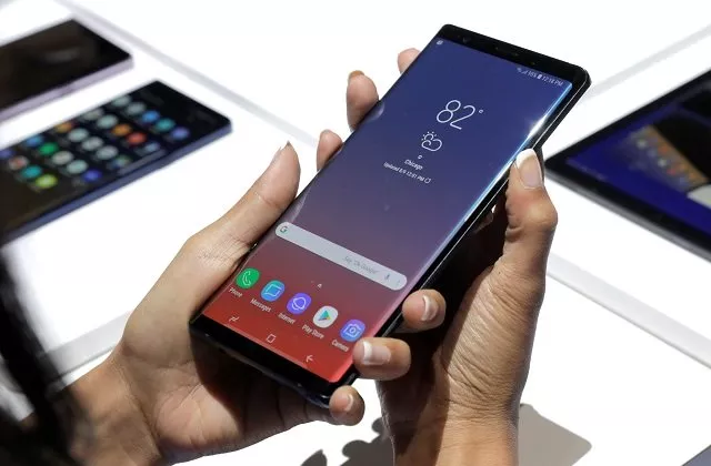 the new samsung galaxy note 9 is seen during a product launch event in brooklyn new york u s august 9 2018 photo reuters the new samsung galaxy note 9 is seen during a product launch event in brooklyn new york u s august 9 2018 photo reuters