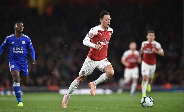 leicester started stronger and ben chilwell forced the first goal of the game when his cross deflected off arsenal defender hector bellerin and in past goalkeeper bernd leno in the 31st minute photo mail online