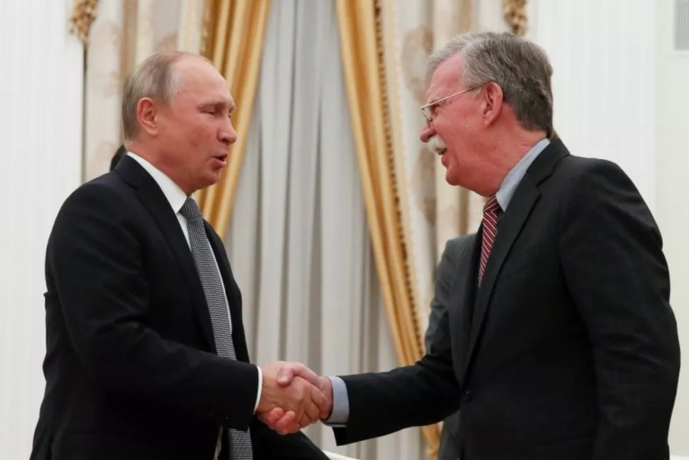 russian president vladimir putin l shakes hands with us national security adviser john bolton during a meeting at the kremlin in moscow russia photo reuters russian president vladimir putin l shakes hands with us national security adviser john bolton during a meeting at the kremlin in moscow russia photo reuters