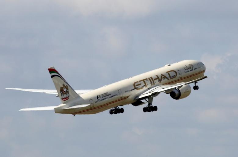 an etihad aiways plane in flight photo reuters