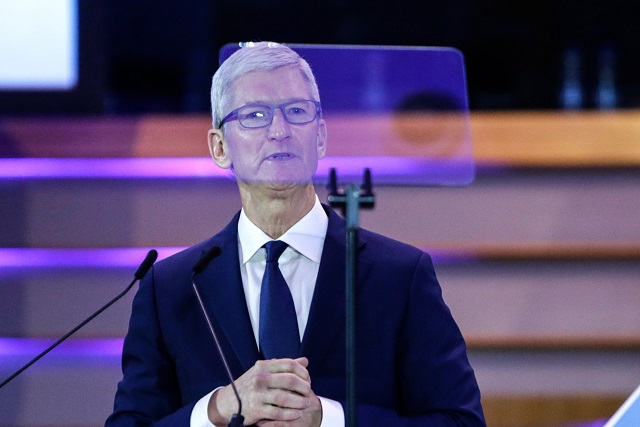 tim cook ceo of apple talks at the debating ethics event at the european parliament in brussels on october 24 2018 photo afp