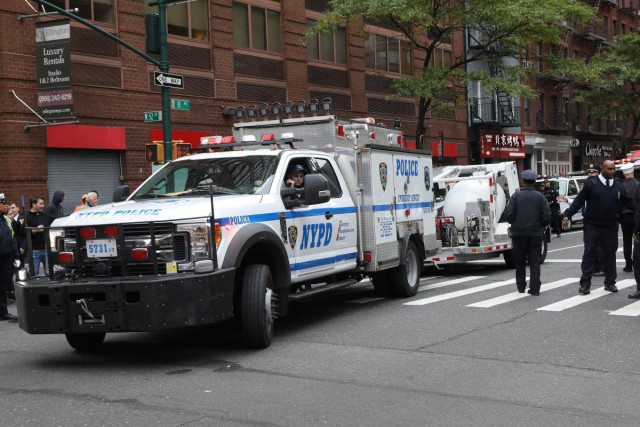 police respond to a report of a suspicious package in the manhattan borough of new york new york us photo reuters