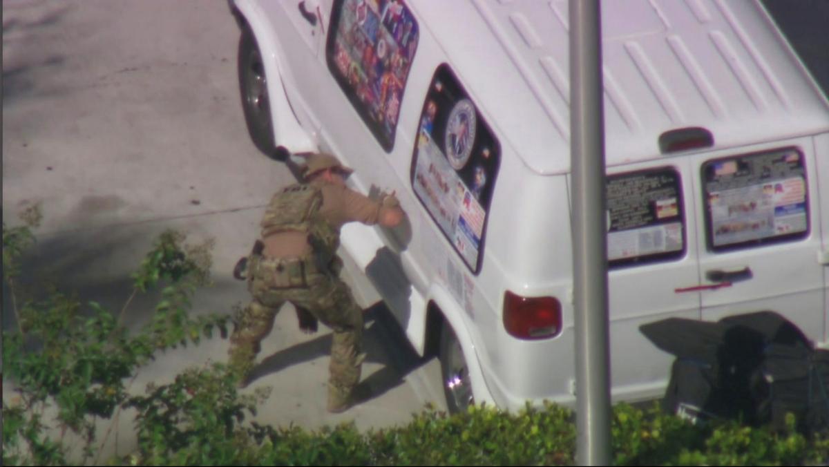 a law enforcement officer checks a van which was seized during an investigation into a series of parcel bombs in plantation florida october photo reuters