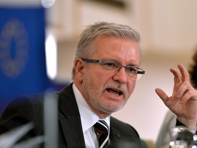 michael gahler chief observer of the european union election observation mission eueom speaks during a news conference in islamabad on october 26 2018 photo afp