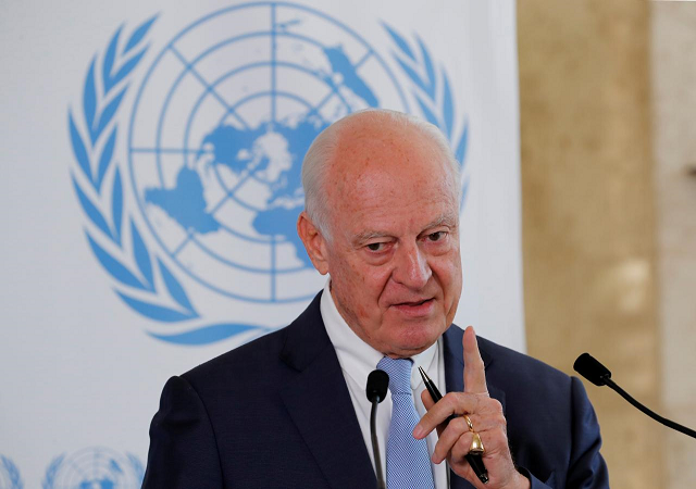 u n syria envoy staffan de mistura attends a news conference at the united nations in geneva switzerland sept 4 2018 photo reuters