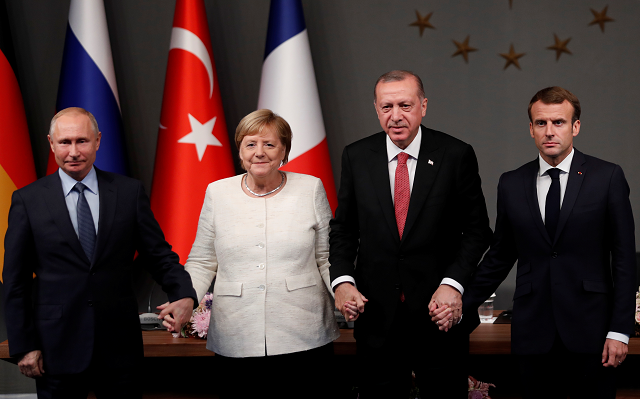the leaders of the four countries gathered for a summit in istanbul to discuss syria photo reuters