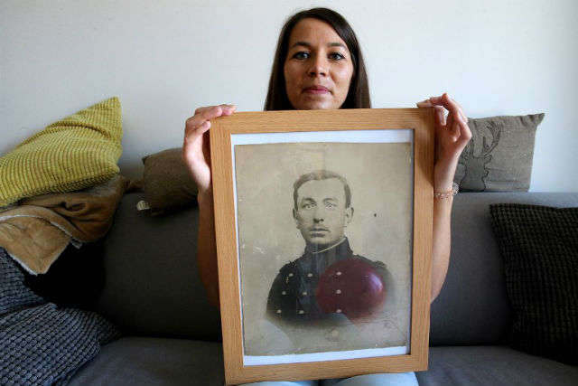 emeline leger holds a photo of her grandfather philoxime deson photo afp