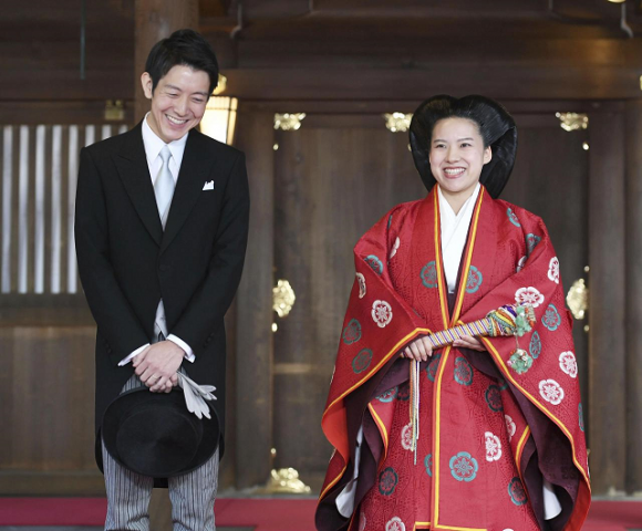 japanese princess ayako r and her husband kei moriya answer reporters 039 questions after their wedding ceremony at the meiji shrine in tokyo japan in this photo released by kyodo on october 29 2018 photo reuters japanese princess ayako r and her husband kei moriya answer reporters 039 questions after their wedding ceremony at the meiji shrine in tokyo japan in this photo released by kyodo on october 29 2018 photo reuters