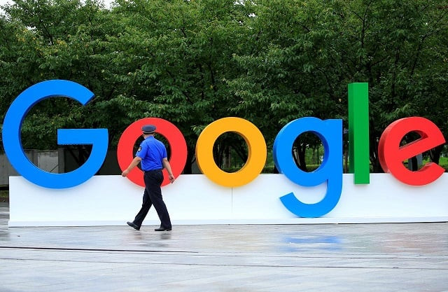 a google sign is seen during the waic world artificial intelligence conference in shanghai china september 17 2018 photo reuters a google sign is seen during the waic world artificial intelligence conference in shanghai china september 17 2018 photo reuters