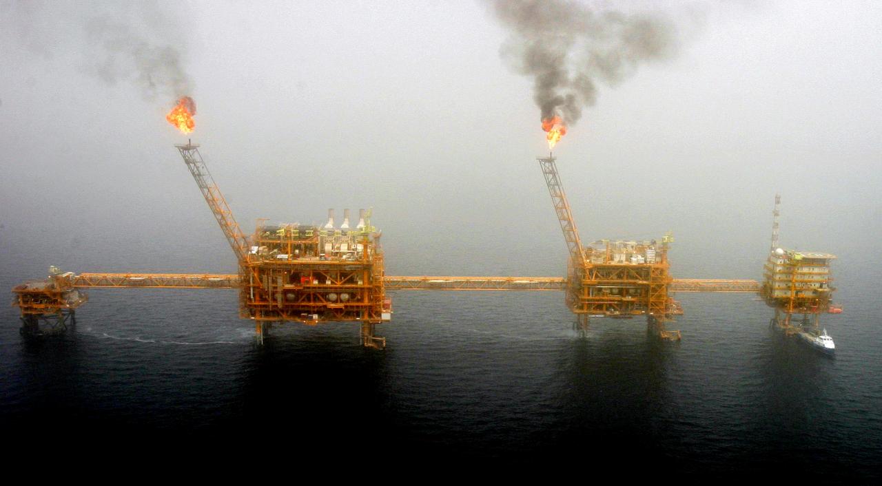 gas flares from an oil production platform at the soroush oil fields in the persian gulf south of the capital tehran photo reuters