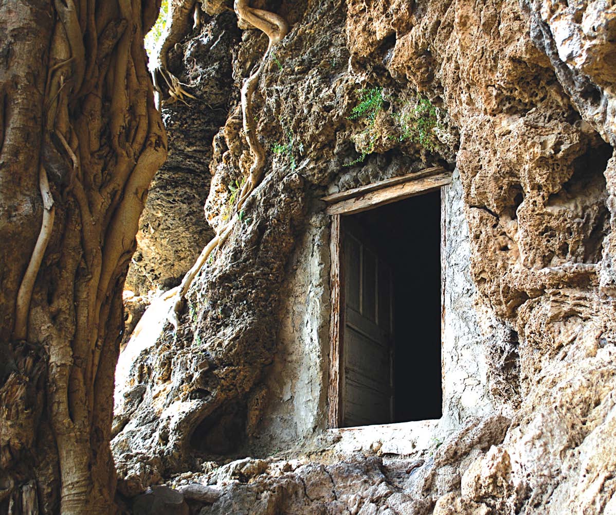 a view of the ancient shah allah ditta caves photo file