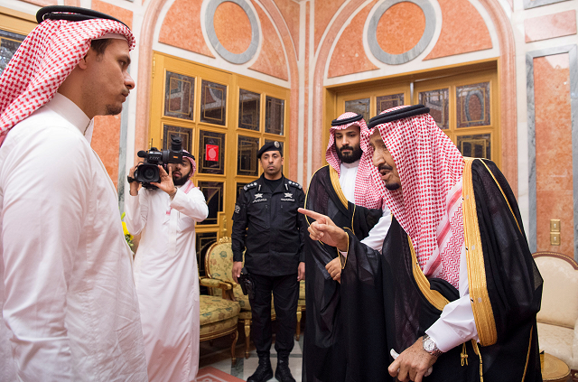 saudi arabia 039 s king salman bin abdulaziz al saud and crown prince mohammed bin salman receive the khashoggi family in riyadh saudi arabia october 23 2018 photo reuters