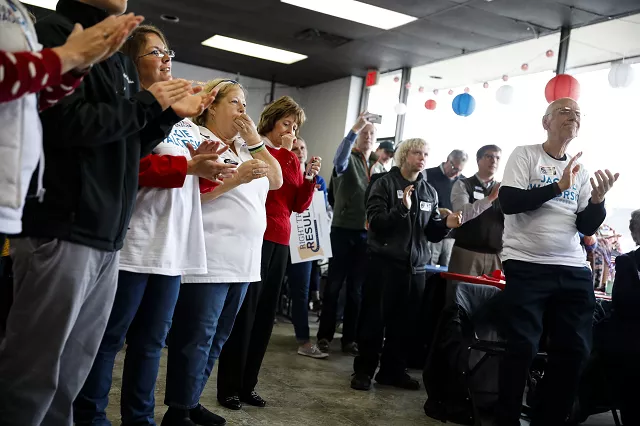 supporters cheer as republican senate candidate mike braun speaks during a campaign stop photo afp supporters cheer as republican senate candidate mike braun speaks during a campaign stop photo afp