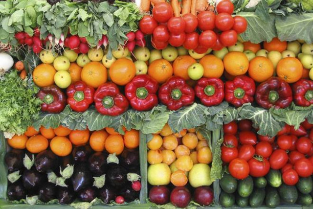 file photo of vegetables and fruits at a market photo reuters file photo of vegetables and fruits at a market photo reuters