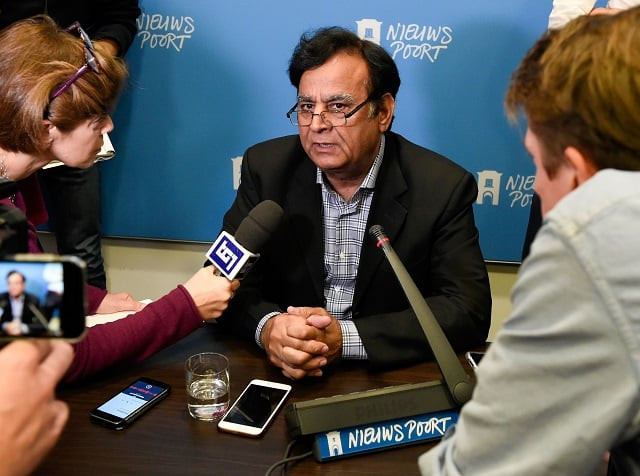 saif ul mulook speaks to journalists during a press conference in the hague on november 5 2018 photo afp saif ul mulook speaks to journalists during a press conference in the hague on november 5 2018 photo afp