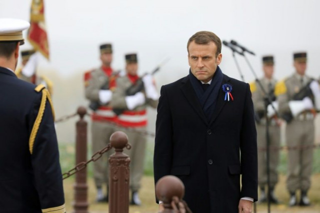 macron said europe needed to reduce its dependence on american might during week long world war i centenary commemorations photo afp macron said europe needed to reduce its dependence on american might during week long world war i centenary commemorations photo afp