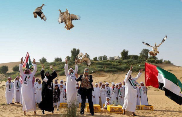 an image of houbara birds being set free in the uae photo express