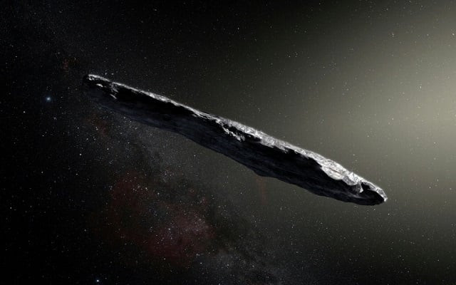 this photo released by the european southern observatory on november 20 2017 shows an artist 039 s impression of the first interstellar object known to enter our solar system photo afp file this photo released by the european southern observatory on november 20 2017 shows an artist 039 s impression of the first interstellar object known to enter our solar system photo afp file