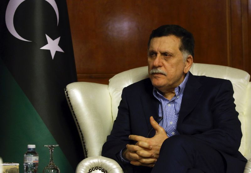 libyan prime minister fayez al sarraj speaks during an interview with afp in tripoli photo afp