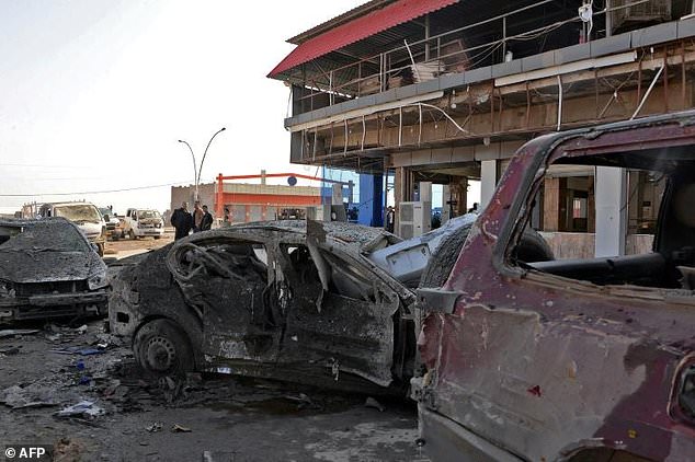 wrecked vehicles line the street outside the abu layla restaurant in iraq 039 s mosul on november 9 2018 after three people were killed in the first car bombing to hit the second city since its recapture from the islamic state group in july last year photo afp