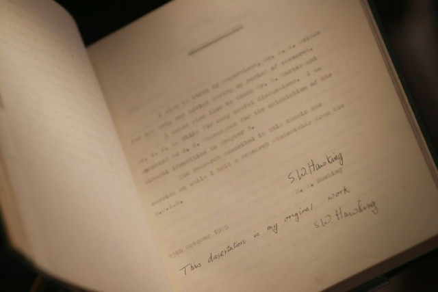 stephen hawking published his thesis in 1965 two years after being diagnosed with amyotrophic lateral sclerosis which would eventually leave him paralysed photo afp stephen hawking published his thesis in 1965 two years after being diagnosed with amyotrophic lateral sclerosis which would eventually leave him paralysed photo afp
