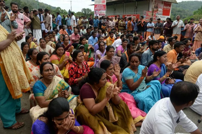indian hindu activists blocked a road to the sabarimala temple in india 039 s southern kerala state when it opened for the first time to women of all ages photo afp indian hindu activists blocked a road to the sabarimala temple in india 039 s southern kerala state when it opened for the first time to women of all ages photo afp