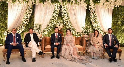 pm imran president alvi attend valima reception of gen qamar s son