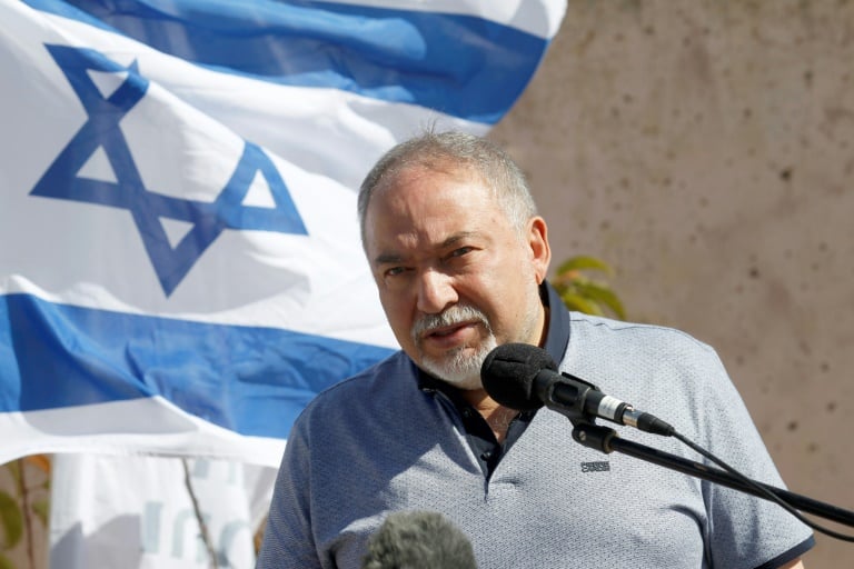 israeli defence minister avigdor lieberman seen here during a visit to the annexed golan heights in september 2018 has announced his resignation and called for early elections after a sharp disagreement over a gaza ceasefire deal photo afp