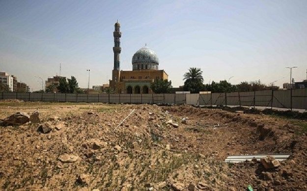 baghdad 039 s fardous paradise square where the statue of saddam hussein formerly stood like many construction sites in the city remains idle photo afp