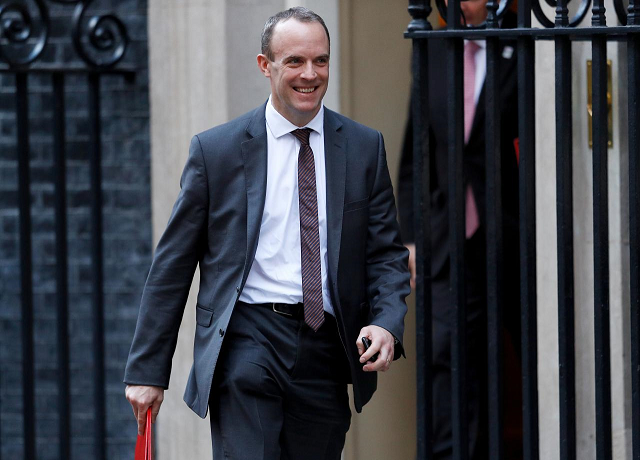 britain 039 s secretary of state for exiting the eu dominic raab leaves 10 downing street london britain november 13 2018 photo reuters britain 039 s secretary of state for exiting the eu dominic raab leaves 10 downing street london britain november 13 2018 photo reuters