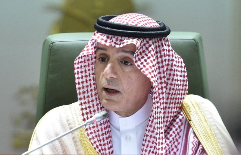 saudi foreign minister adel al jubeir speaks during a news conference about the killing of journalist jamal khashoggi photo afp