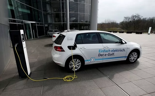 an e golf electric car is pictured charging outside the new production line of the transparent factory of german carmaker volkswagen in dresden germany march 30 2017 photo reuters an e golf electric car is pictured charging outside the new production line of the transparent factory of german carmaker volkswagen in dresden germany march 30 2017 photo reuters