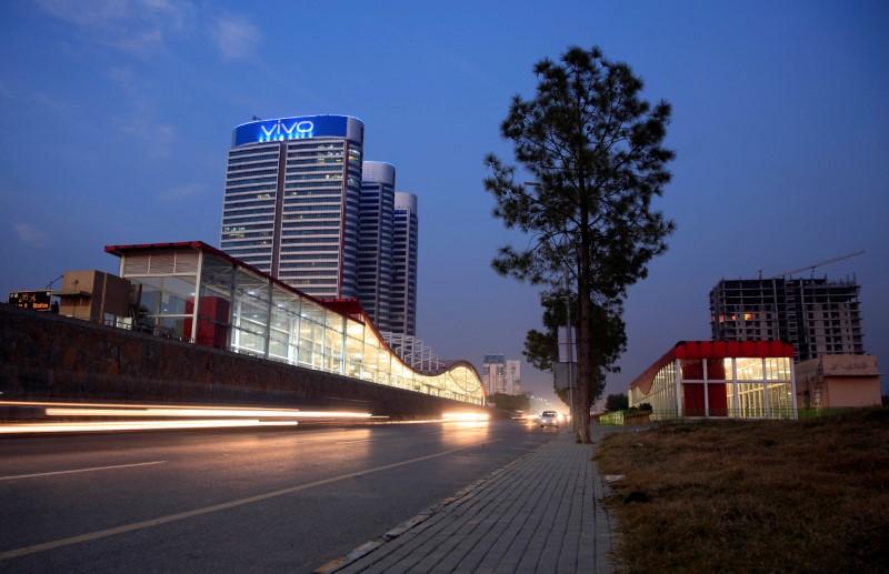 vehicles run past the centaurus mall in islamabad photo reuters