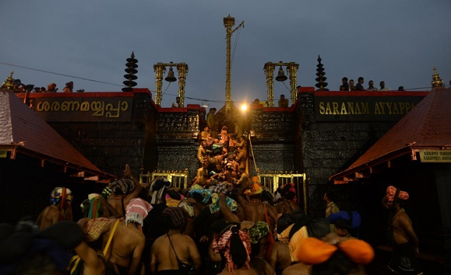 indian hindu devotees climb over the holy eighteen golden steps to worship diety of hindu god ayyapa at a temple premises in sabarimala in the southern state of kerala on november 16 2018 indian police mounted a major security operation on november 16 to prevent hardliners blocking women from entering one of hinduism 039 s holiest shrines despite a court order photo afp indian hindu devotees climb over the holy eighteen golden steps to worship diety of hindu god ayyapa at a temple premises in sabarimala in the southern state of kerala on november 16 2018 indian police mounted a major security operation on november 16 to prevent hardliners blocking women from entering one of hinduism 039 s holiest shrines despite a court order photo afp