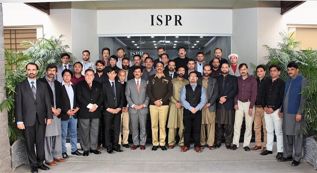 delegation of journalists from g b ajk and hazara division meeting df ispr in rawalpindi photo ispr