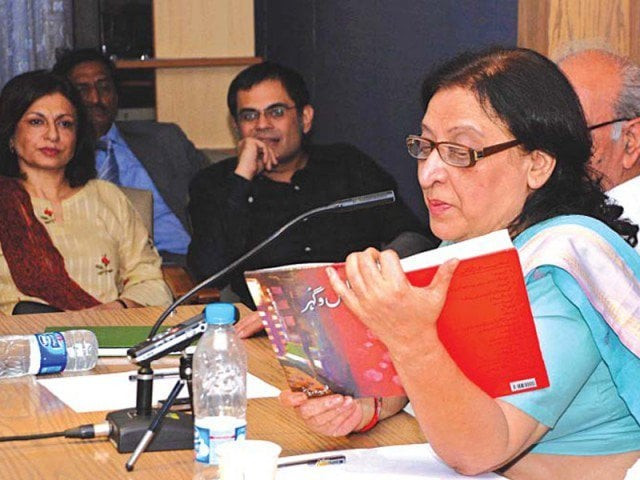 fahmida riaz reading one of her poems at safma on tuesday photo muhammad javaid fahmida riaz reading one of her poems at safma on tuesday photo muhammad javaid
