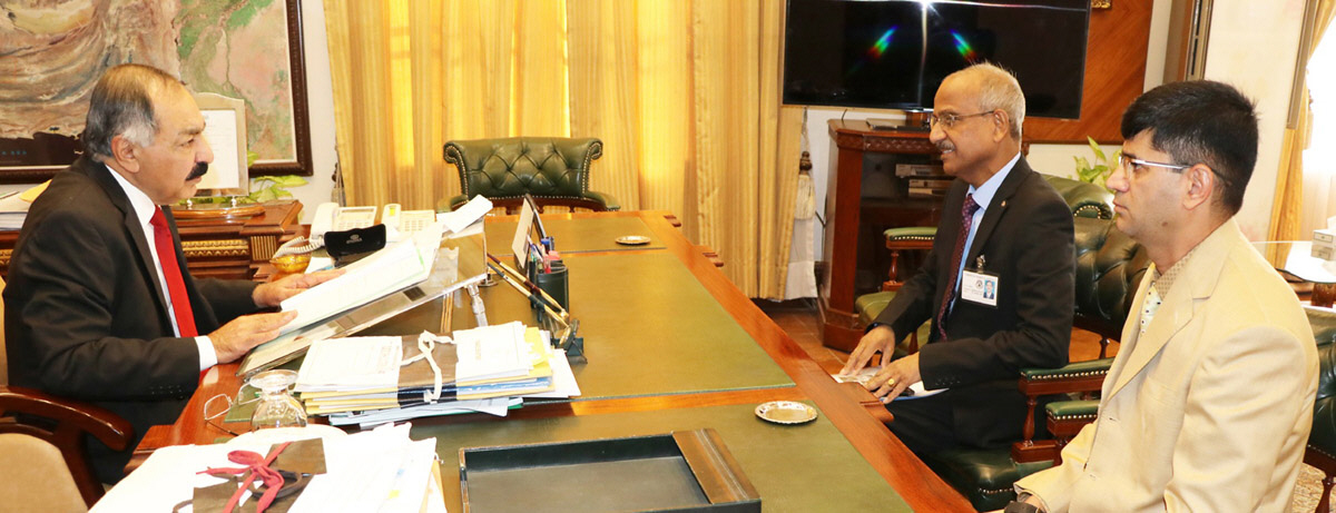 balochistan governor amanullah yasinzai in a meeting with mission hospital ms sadrak jalal not seen photo express