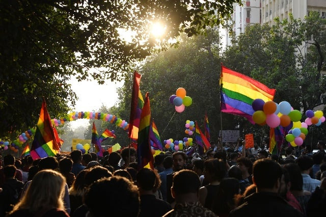 indian members and supporters of the lesbian gay bisexual and transgender lgbt community take part in a pride parade in new delhi on november 25 2018 thousands of people wearing garish outfits rallied in indian capital on november 25 at the first gay pride parade after the landmark ruling by country 039 s top court legalising gay sex photo afp indian members and supporters of the lesbian gay bisexual and transgender lgbt community take part in a pride parade in new delhi on november 25 2018 thousands of people wearing garish outfits rallied in indian capital on november 25 at the first gay pride parade after the landmark ruling by country 039 s top court legalising gay sex photo afp