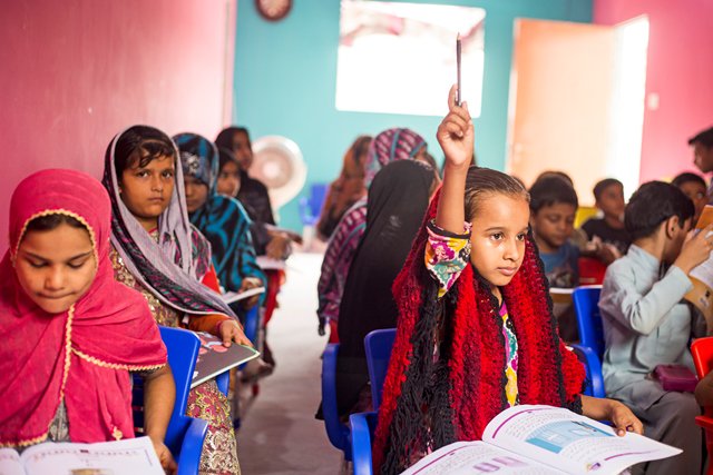 children between five to 16 years of age are taught urdu english and maths at lyari girls caf photo courtesy arado